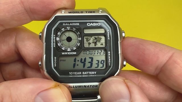 #CASIO AE-1200WH (3299) - HOW TO SET Time and Date, World Time, Alarms, Timer and Stopwatch! смотреть онлайн