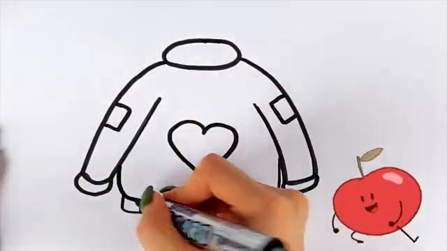 Bolalar uchun Kozok rasm chizish/Drawing Sweater for kids with song /Рисование Свитера для детей