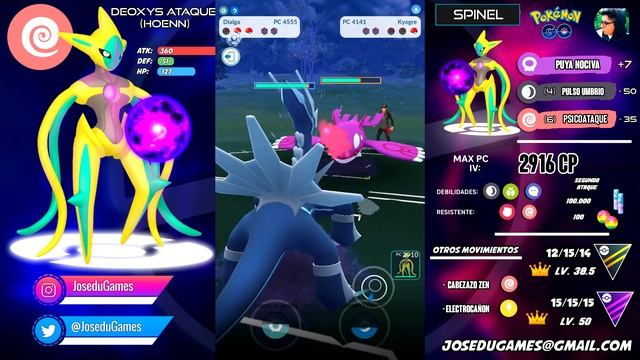 ¡DEOXYS ATAQUE NIVEL 50 EN LIGA MASTER GO BATTLE LEAGUE! - POKÉMON GO PVP смотреть онлайн