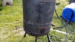 переделка печки для палатки из газового баллона.