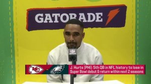 Jalen Hurts discusses his mentality during Super Bowl LIX Opening Night