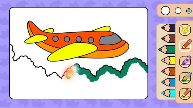 Coloring Book Games - Play Fun Game For Kids - Airplane Picture Coloring