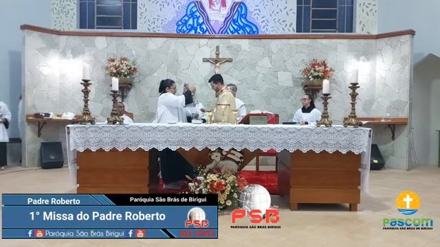 1° Missa com o Padre Roberto em nossa Paróquia смотреть онлайн