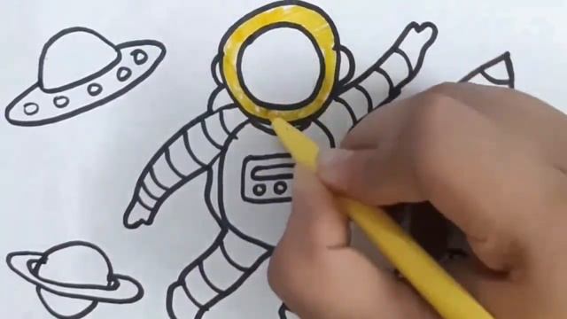 Bolalar uchun Astronavt rasm chizish/Drawing Astronaut for children/Рисование Космонавт для детей смотреть онлайн
