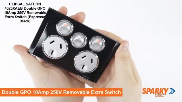CLIPSAL SATURN 4025XAEB | Double GPO 10Amp 250V Removable Extra Switch (Espresso Black) смотреть онлайн
