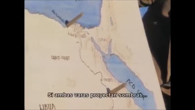 Carl Sagan explains how Eratostenes knows the earth is curve