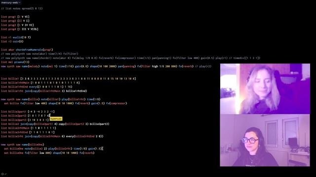 Electronic music stream with mercury live coding 🎵💻 13/02/2024