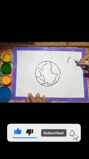 Mengambar mewarnai planet bumi untuk anak-anak | Drawing coloring planet earth for kids #shorts
