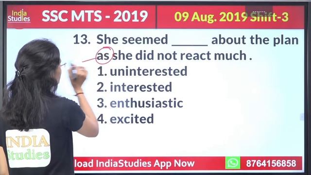 SSC MTS English || 9 Aug 2019 Shift-3 || Detalied Paper Solution || by soni ma'am