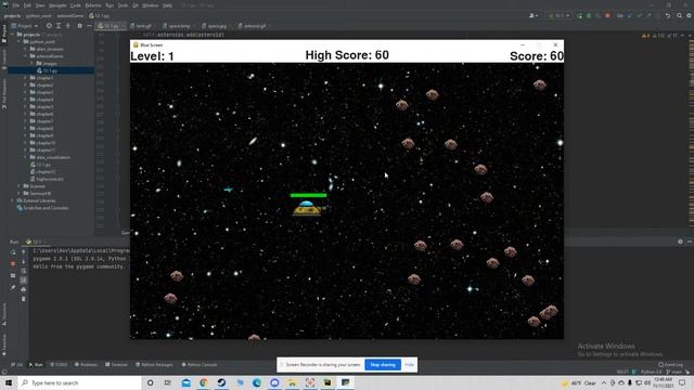 Python Asteroid Game Demo