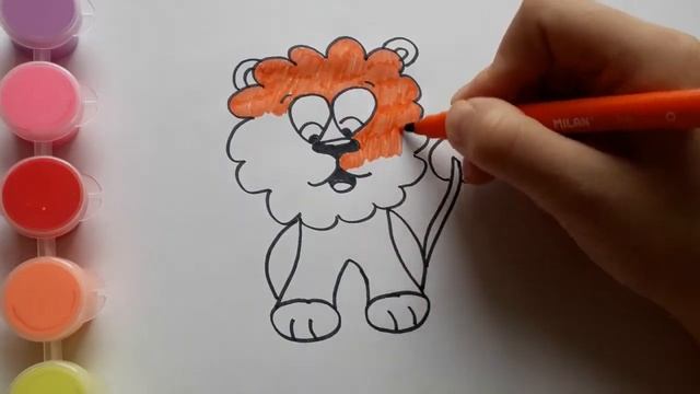 Coloring Lion for kids. Coloring book. Coloring and Drawing.