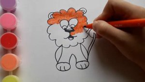 Coloring Lion for kids. Coloring book. Coloring and Drawing.