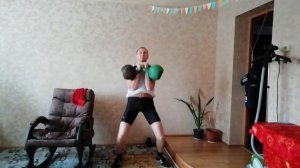 Толчок гирь 16 кг по длинному циклу 5 мин