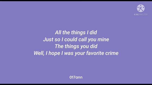  favorite crime - Olivia Rodrigo  lyrics