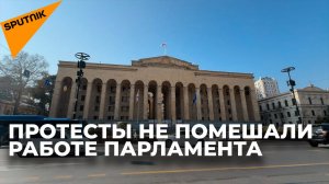 В парламенте Грузии открылась весенняя сессия на фоне протестов