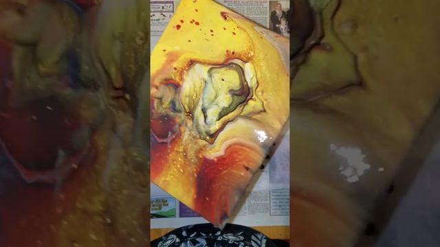 Acrylic Pouring / Flip Cup Technique on a flat panel Galaxy Cosmos смотреть онлайн