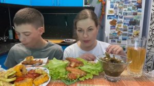 МУКБАНГ КРЫЛЬЯ/ОВОЩИ НА ГРИЛЕ