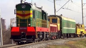 ЧМЭ3-4456 с хозяйственным поездом + 09 32 CSM