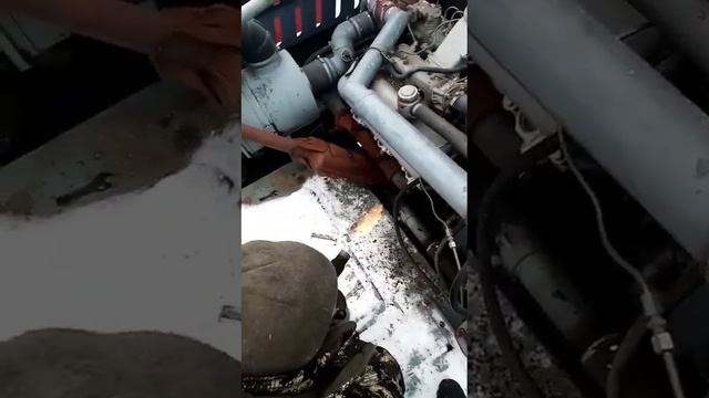 Холодный запуск Вектор, забираю жатку на талле.