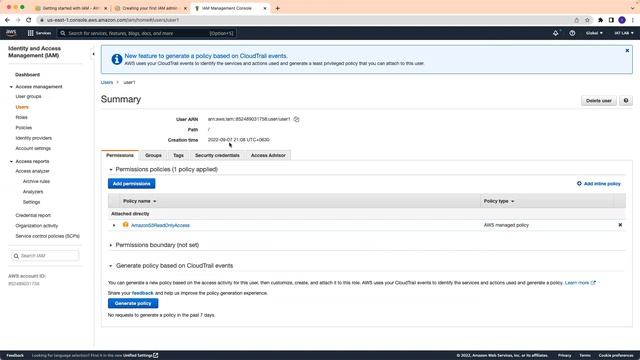 Creating IAM Admin User and Group