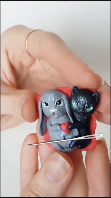 Магнитный иглодержатель для вышивки Кролик и Кошечка ручной работы. Магнит на холодильник AnneAlArt смотреть онлайн