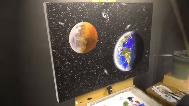 #5 Acrylic Space Painting Time Lapse | Chris Pickstock Art смотреть онлайн