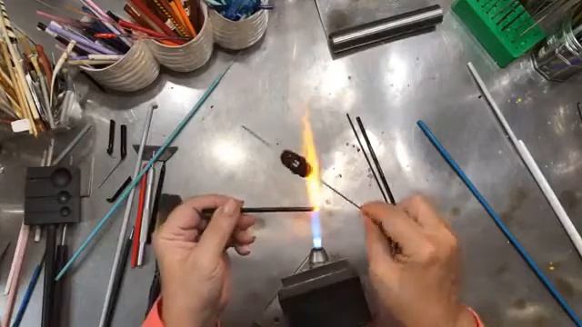 Sculptural Dog Balancing on Ball Lampwork / Flamework Glass Bead  Demo by Marcy Lamberson.