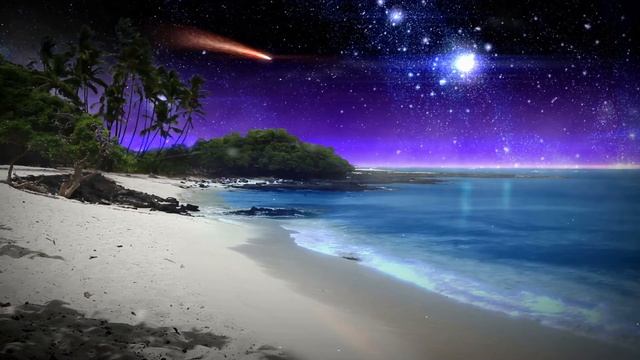 Ocean Sounds Blue Water With Sparkling Stars Red Comet, Meditation, Sleep | Uplift Mindfulness смотреть онлайн