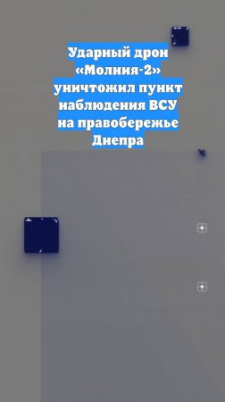 Ударный дрон «Молния-2» уничтожил пункт наблюдения ВСУ на правобережье Днепра