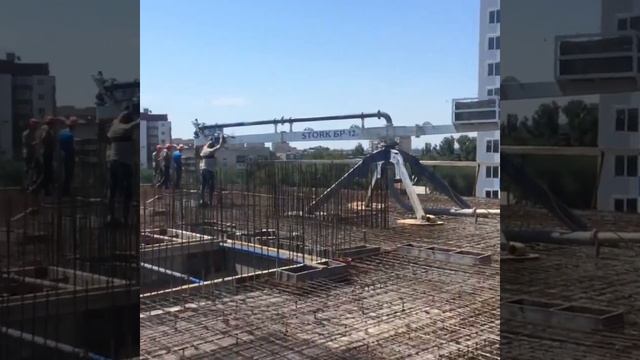 прием бетона при помощи стационарного бетононасоса