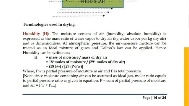 BPC 5.7 Simultaneous Mass & Energy Balance: Drying basics (without reaction)
