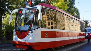 Раритетные трамваи ЛМ-99АВН на маршруте №62