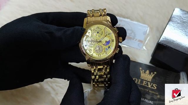 OLEVS 9947 Golden Chain Watch || Easy Shopping Zone || Bangla Watch Tutorial ||