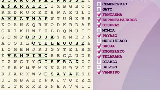 OnlineFreeSpanish - Día de brujas - Halloween - sopa de letras - puzzle смотреть онлайн