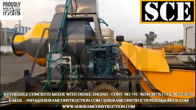 DIESEL REVERSIBLE CONCRETE DRUM MIXER RM 800 | RM 1050 MOBILE BATCHING PLANT SHRIRAM