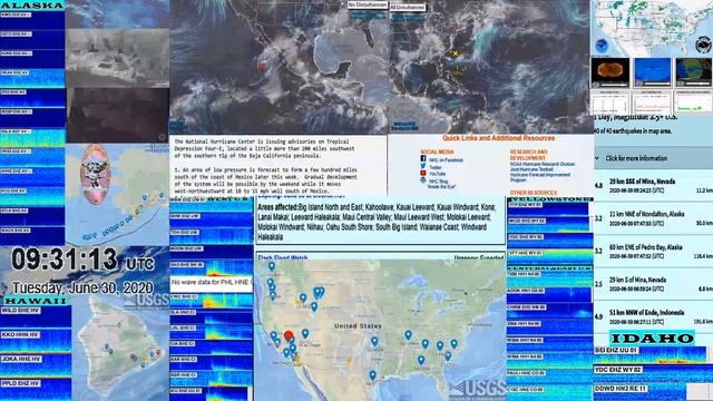 4.8 Earthquake 29 km SSE of Mina, Nevada 2020-06-30 09:24:23 (UTC) 11.2 km depth смотреть онлайн