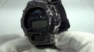 Custom G Shock Watch Black CZ Case $225