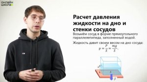 Давление в жидкости и газе, вызванное действием силы тяжести. Видеоурок 21. Физика 7 класс