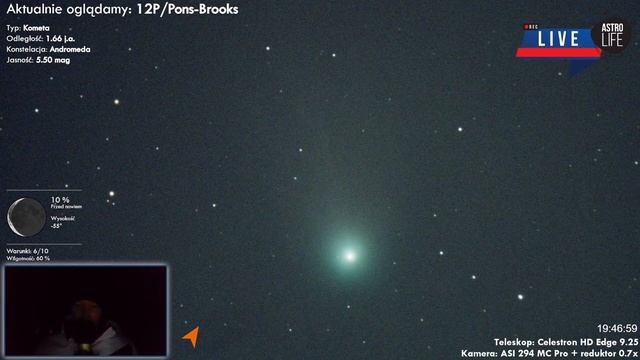 Piękna kometa 12P/Pons-Brooks ️ Obserwacje nieba LIVE - Niebo na żywo 256 смотреть онлайн