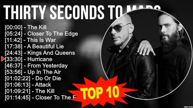 T h i r t y S e c o n d s t o M a r s Greatest Hits ~ Top 100 Artists To Listen in 2022 & 2023 смотреть онлайн