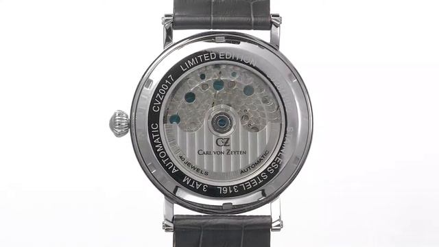 Carl von Zeyten Black Forest Dual Balance Automatic Open-Heart  CVZ0017SGY Zegarek / Watch 360