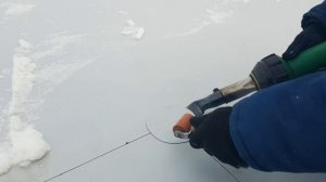 Мембранная кровля. Ручная постановка заплат