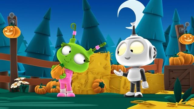 Party at the Pumpkin Patch Planet! | @Rob-The-Robot | Moonbug Kids смотреть онлайн
