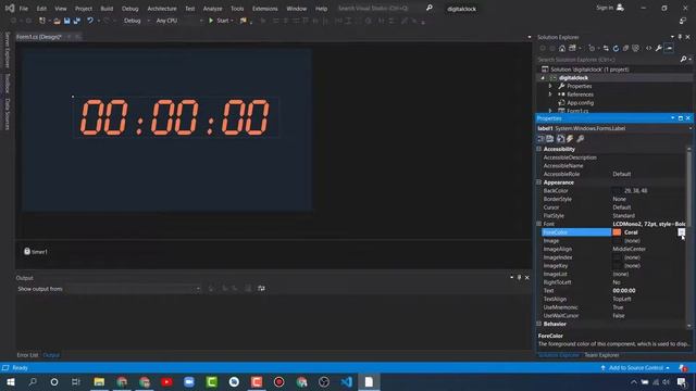 How To Create Digital Clock Using C# - Visual Studio Tutorials