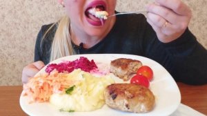 АСМР Картофельное пюре и котлеты/ASMR Mashed potatoes and meatballs (* Not talking)|LUBS-ASMR
