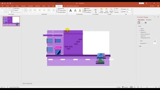 Powerpoint Drawing - Urban Bird House - Inspired by Kurzgesagt
