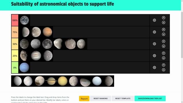 Тир-лист Солнечной системы смотреть онлайн