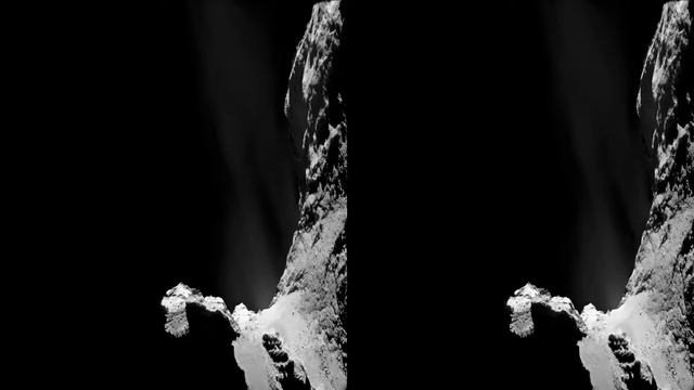 Synthetic 3DTV view of 67P / Churyumov-Gerasimenko October 18: Beyond the ridge смотреть онлайн