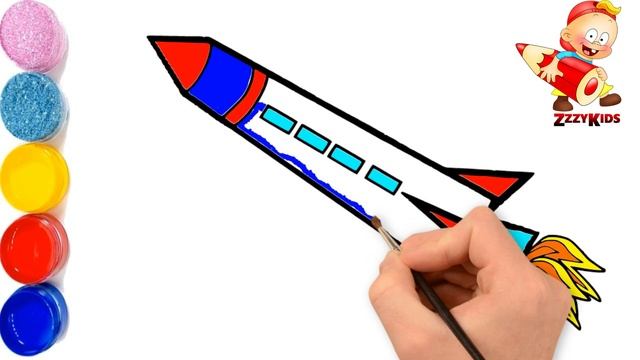 Toy Rocket Coloring & Drawing - Learn Colors For Kids смотреть онлайн