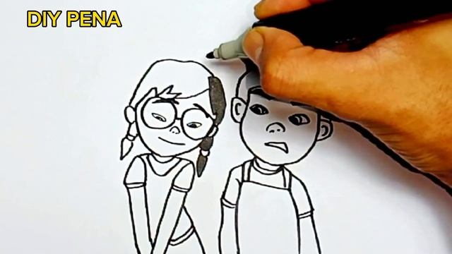 Tutorial Menggambar Dan Mewarnai Memei Dan MaiL || For kids